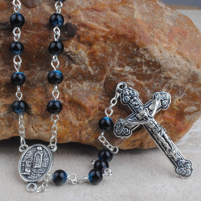 ,galss beads rosary